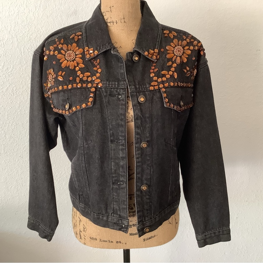 Vintage Carole Little Jean Jacket, size 6P